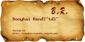 Bonyhai Renátó névjegykártya